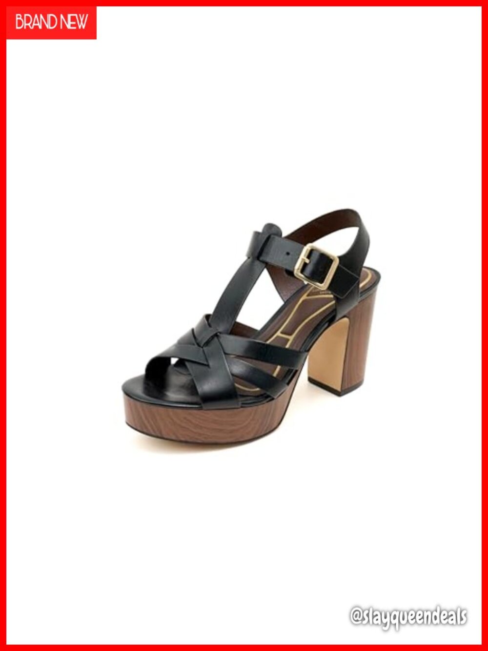 Kenneth Cole New York Lotus Leather Block Heel Heeled Sandals
